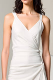 Robe Midi Blanc Tulle Trapèze Col V