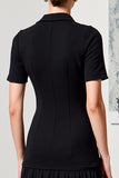 Robe Longue Noir Satin Trapèze Avec Col