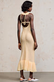 Robe Longue Abricot Fourreau Licou