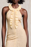 Robe Longue Abricot Fourreau Licou