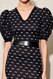 Robe Longue Noir Satin Fourreau Col V
