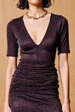 Robe Longue Noir Fourreau Col V