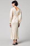 Robe Midi Ivoire Satin Fourreau Col Bateau