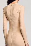 Robe Longue Abricot Fourreau Ras De Cou