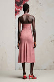 Robe Midi Rose Trapèze Col V