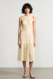 Robe Midi Abricot Tulle Trapèze Licou