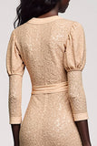 Robe Longue Abricot Trapèze Col V