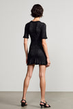 Robe Mini Noir Trapèze Col Bijou