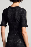Robe Mini Noir Trapèze Col Bijou