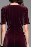 Robe Longue Noir Velours Trapèze Col Carré