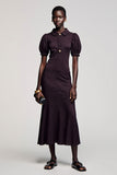 Robe Longue Noir Tulle Trapèze Avec Col