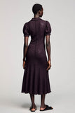 Robe Longue Noir Tulle Trapèze Avec Col