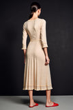 Robe Longue Abricot Trapèze Col Bateau