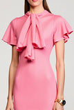 Robe Longue Rose Satin Trapèze