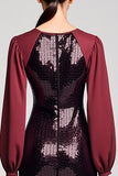 Robe Longue Noir Paillette Fourreau Col Bijou