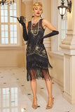 Rose Scintillant Abricot Bordé Moulant Court 1920s avec Paillettes