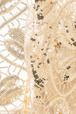 Scintillant Abricot Perlé Frangé 1920s Cape avec Paillettes