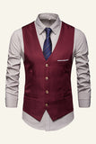 Revers À Poitrine Unique Gilet De Costume Homme