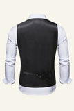 Gilet De Costume Imprimé À Simple Boutonnage Pour Hommes