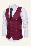 Revers Noir À Poitrine Unique Gilet Noir Pour Hommes