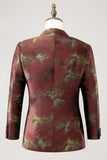 Marron Revers De Pointe 2 Pièces Jacquard Un Bouton Costumes de Bal Pour Hommes
