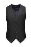Revers Cranté Deux Boutons Noir Hommes Costumes De Bal