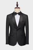 Bleu Royal Châle Revers Jacquard 2 Pièces Hommes Costumes