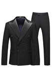 Costumes Formels Blancs À Double Boutonnage 2 Pièces À Revers Pour Hommes