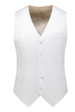Costumes Formels Blancs À Double Boutonnage 2 Pièces À Revers Pour Hommes
