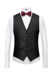 Noir 3 Pièce Jacquard Châle Revers Hommes Costumes De Bal