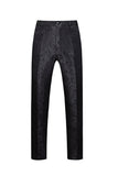 Noir 3 Pièce Jacquard Châle Revers Hommes Costumes De Bal