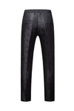 Noir 3 Pièce Jacquard Châle Revers Hommes Costumes De Bal