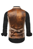 Peak Lapel Single Breasted Woolen Gilet pour homme