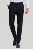 Ensemble De Costume Noir 2 Pièces En Jacquard À Un Bouton Pour Hommes