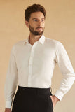 Chemise De Costume Homme Solide À Manches Longues Blanches