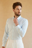 Chemise De Costume Solide Bleu Clair