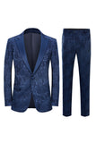 Costumes De Soirée Pour Hommes En Jacquard Rose Clair À Revers Silm Fit