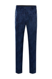 Peak Lapel Jacquard Bleu Foncé Costumes De Fête De Mariage Pour Hommes