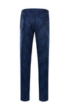 Peak Lapel Jacquard Bleu Foncé Costumes De Fête De Mariage Pour Hommes