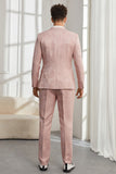 Costumes De Soirée Pour Hommes En Jacquard Rose Clair À Revers Silm Fit