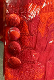 Rouge Floral Jacquard 2 pièces Hommes Costumes de bal