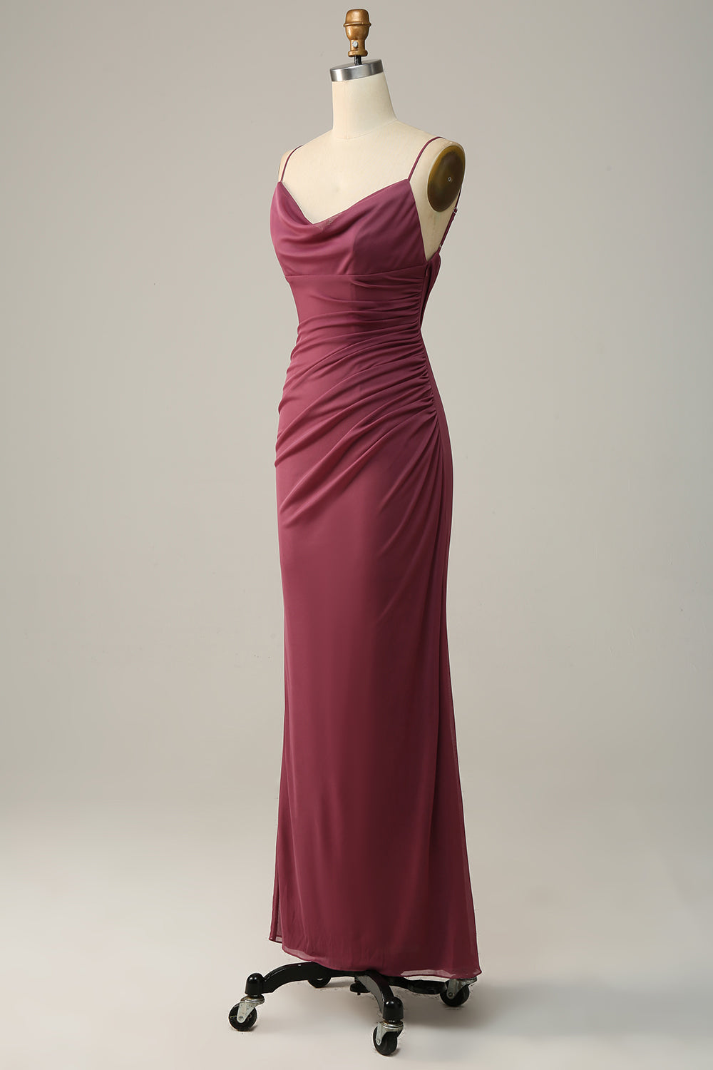 Fourreau Bretelles Spaghetti Robe de Demoiselle d'Honneur Rose du Désert