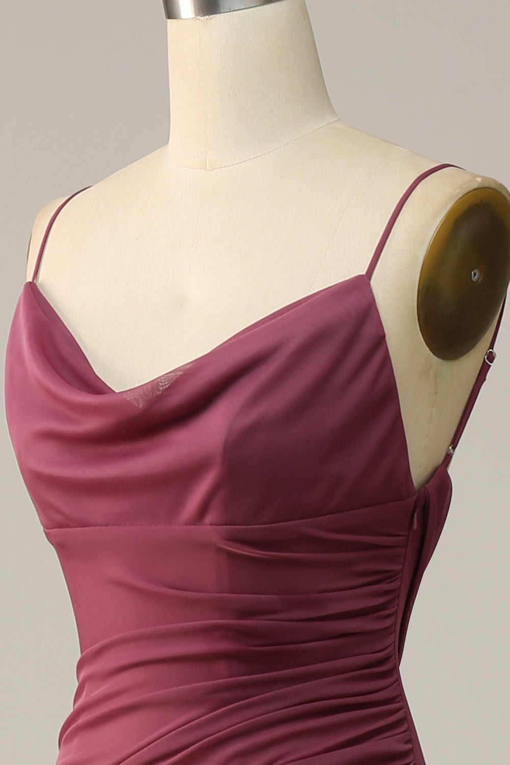 Fourreau Bretelles Spaghetti Robe de Demoiselle d'Honneur Rose du Désert
