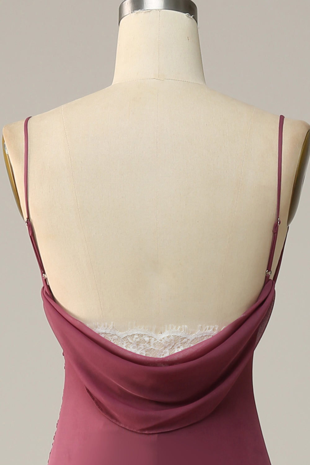 Fourreau Bretelles Spaghetti Robe de Demoiselle d'Honneur Rose du Désert