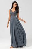 Une ligne Perles Eucalyptus Robe de demoiselle d’honneur longue