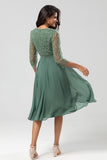 Une ligne Eucalyptus col V manches longues robe demoiselle d’honneur