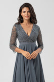 Une ligne Eucalyptus col V manches longues robe demoiselle d’honneur