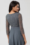 Une ligne Eucalyptus col V manches longues robe demoiselle d’honneur