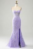 Robe de bal Corset bleu clair chérie sirène élégante avec appliques