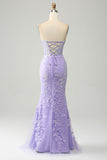 Robe de bal Corset bleu clair chérie sirène élégante avec appliques